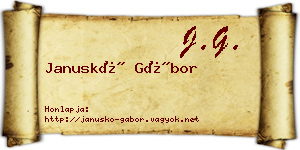 Januskó Gábor névjegykártya